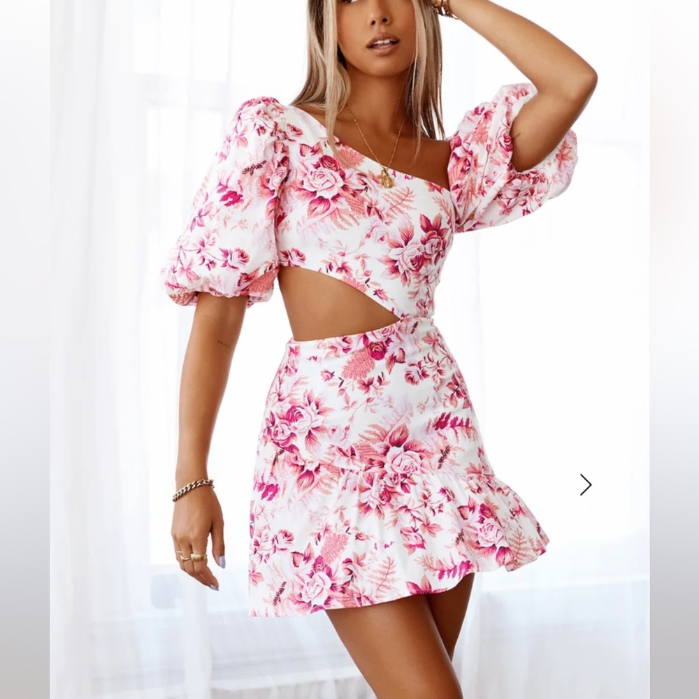 Hello Molly Pink Floral Mini Dress